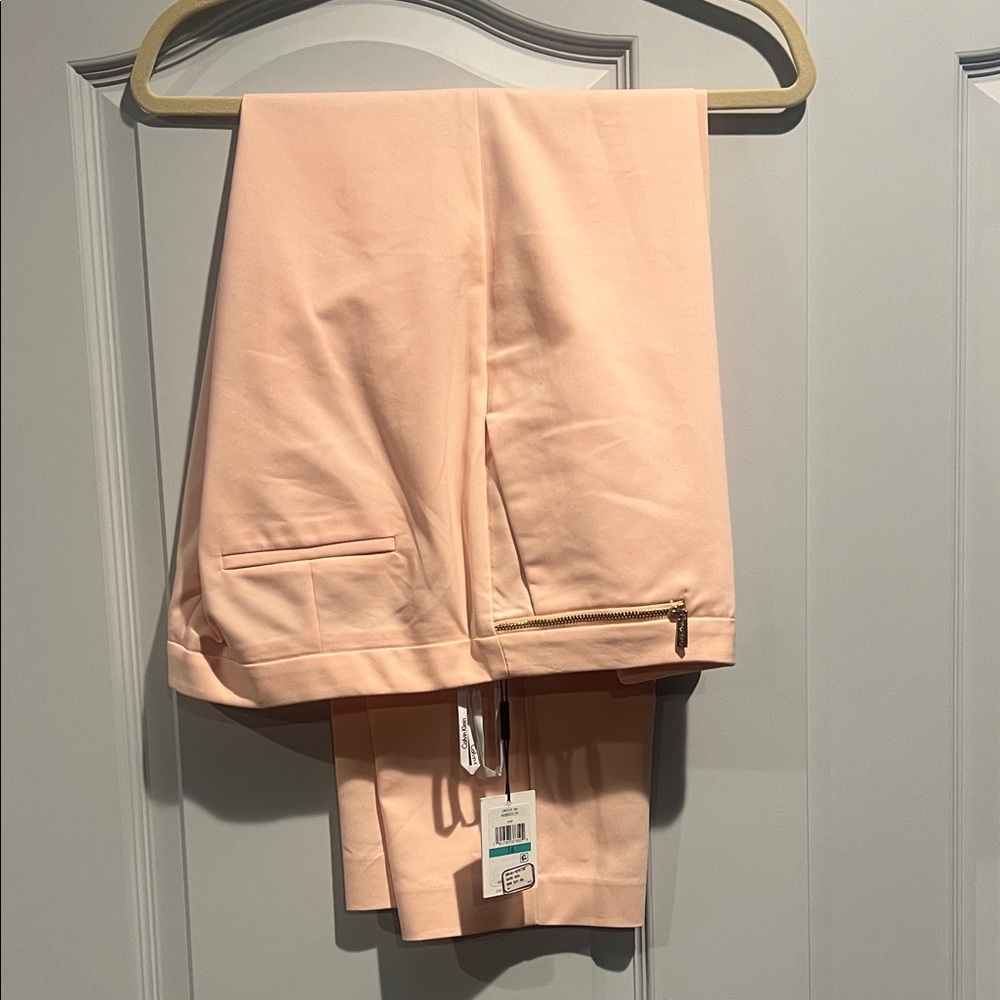 Calvin Klein Peach Pants with Gold Zipper
